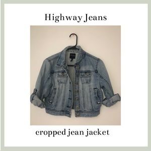 Blue cropped jean jacket